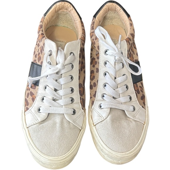 Vintage Havana Dina Crazy Leopard print black accents sneakers Sz 7.5 - Picture 2 of 6